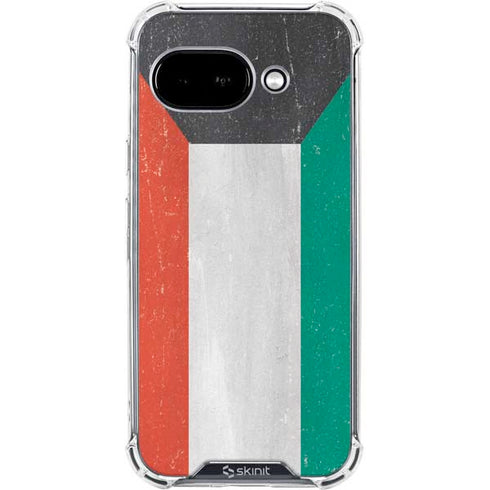 Kuwait Flag Distressed Google Pixel 9a Clear Case